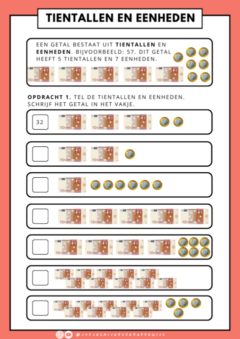 Tientallen En Eenheden Werkblad 2 Juf Jasmijn Over Onderwijs